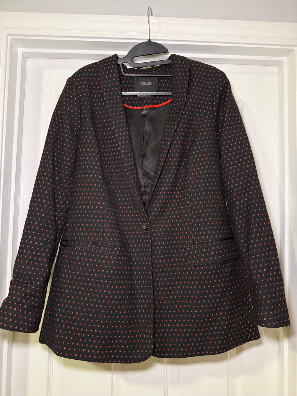 Scotch & Soda Maison Scotch Red Star Blazer Large Office Party Holiday